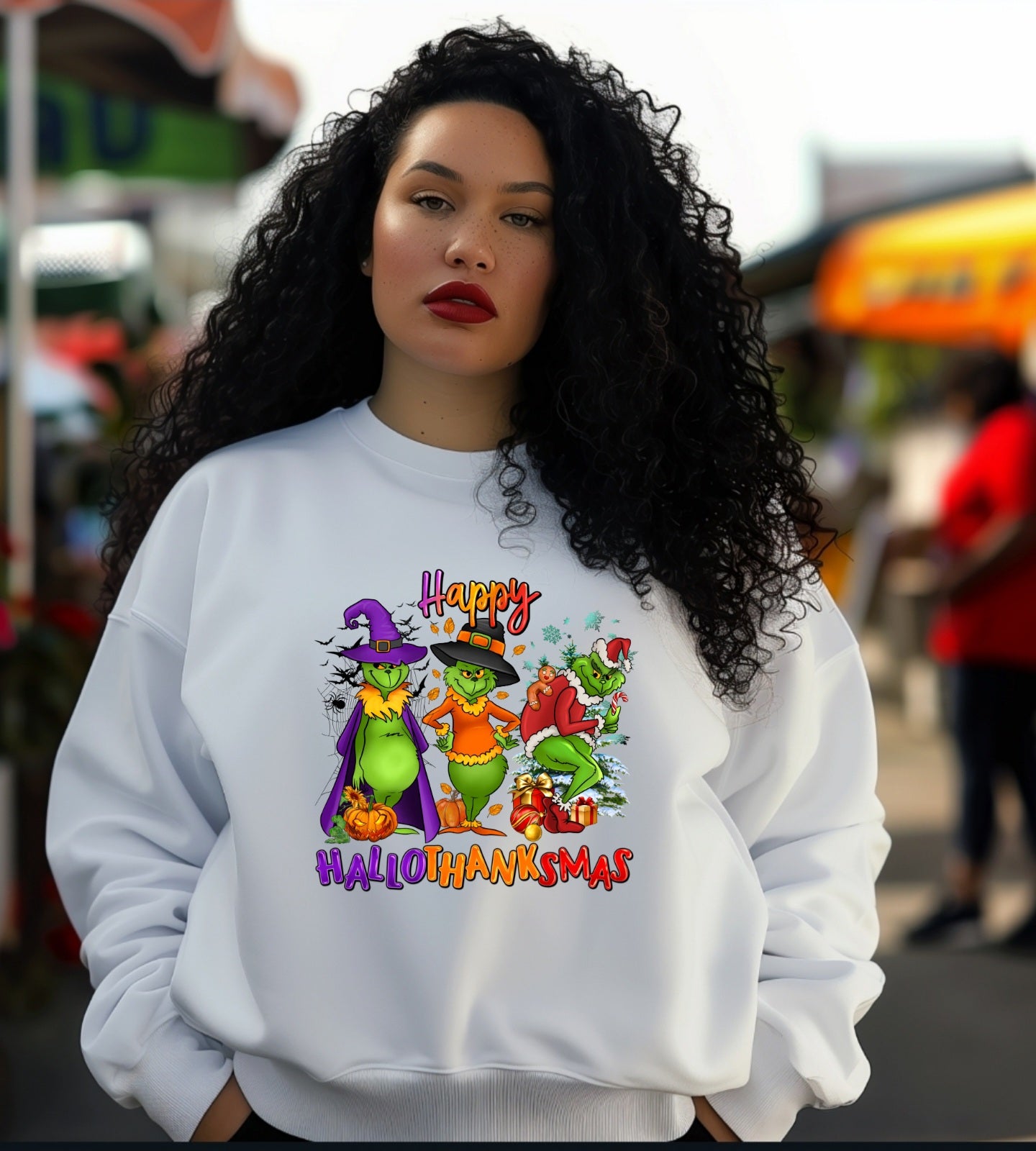 Hallothanksmas Crewneck Gildan Sweatshirt