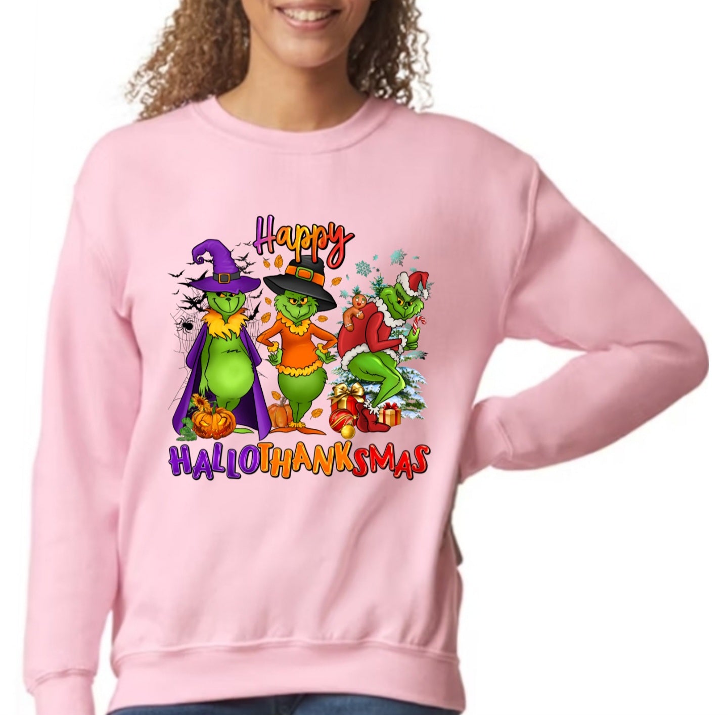 Hallothanksmas Crewneck Gildan Sweatshirt
