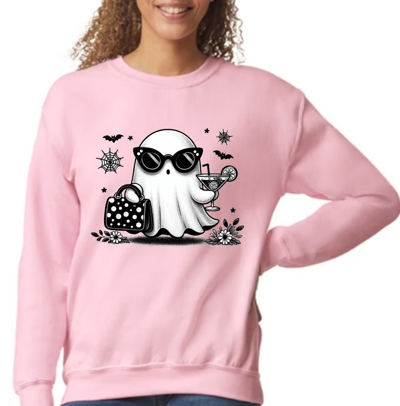 Cute Girl Ghost Crewneck Gildan Sweatshirt