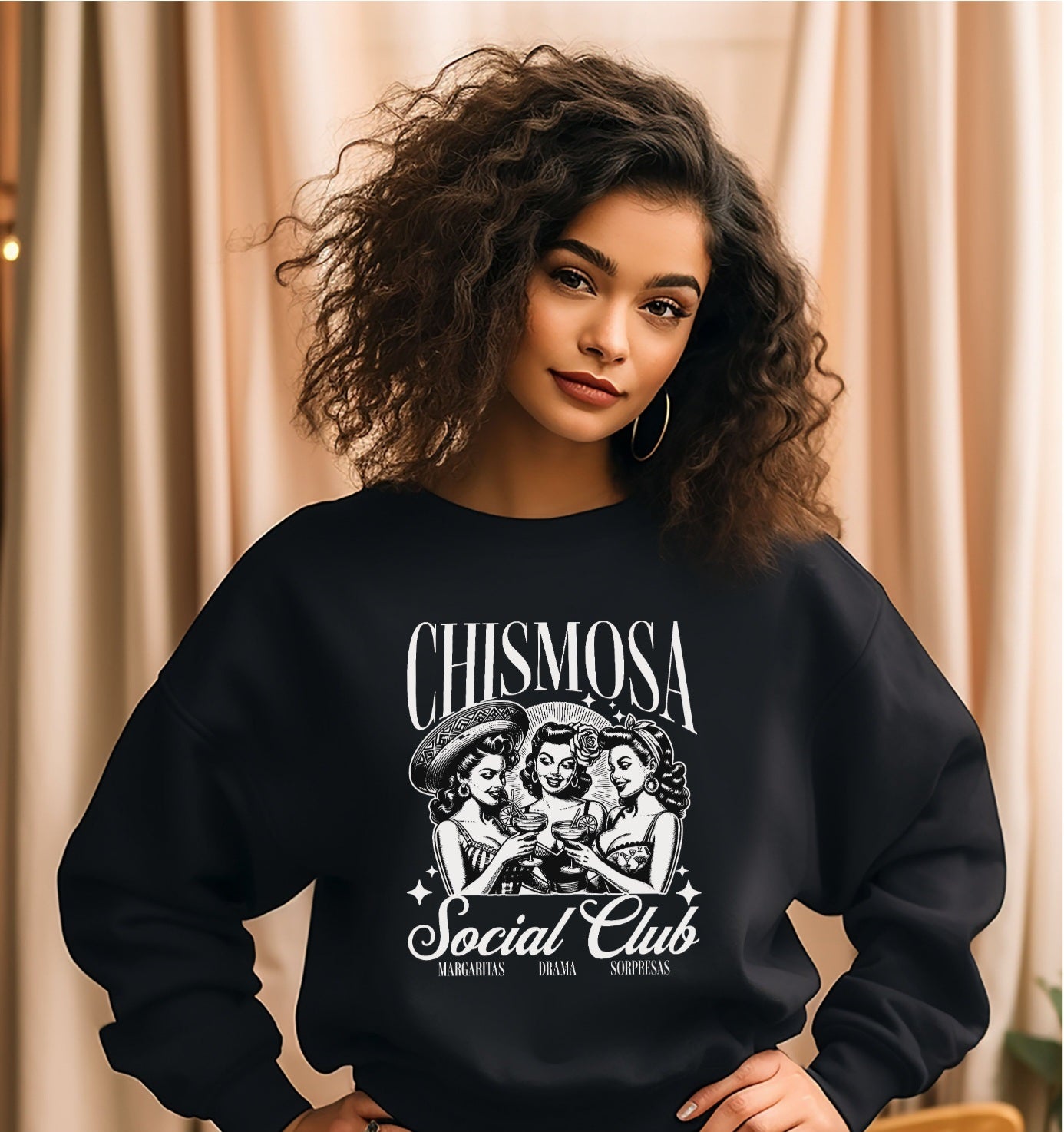 Chismosa (white)Crewneck Gildan Sweatshirt