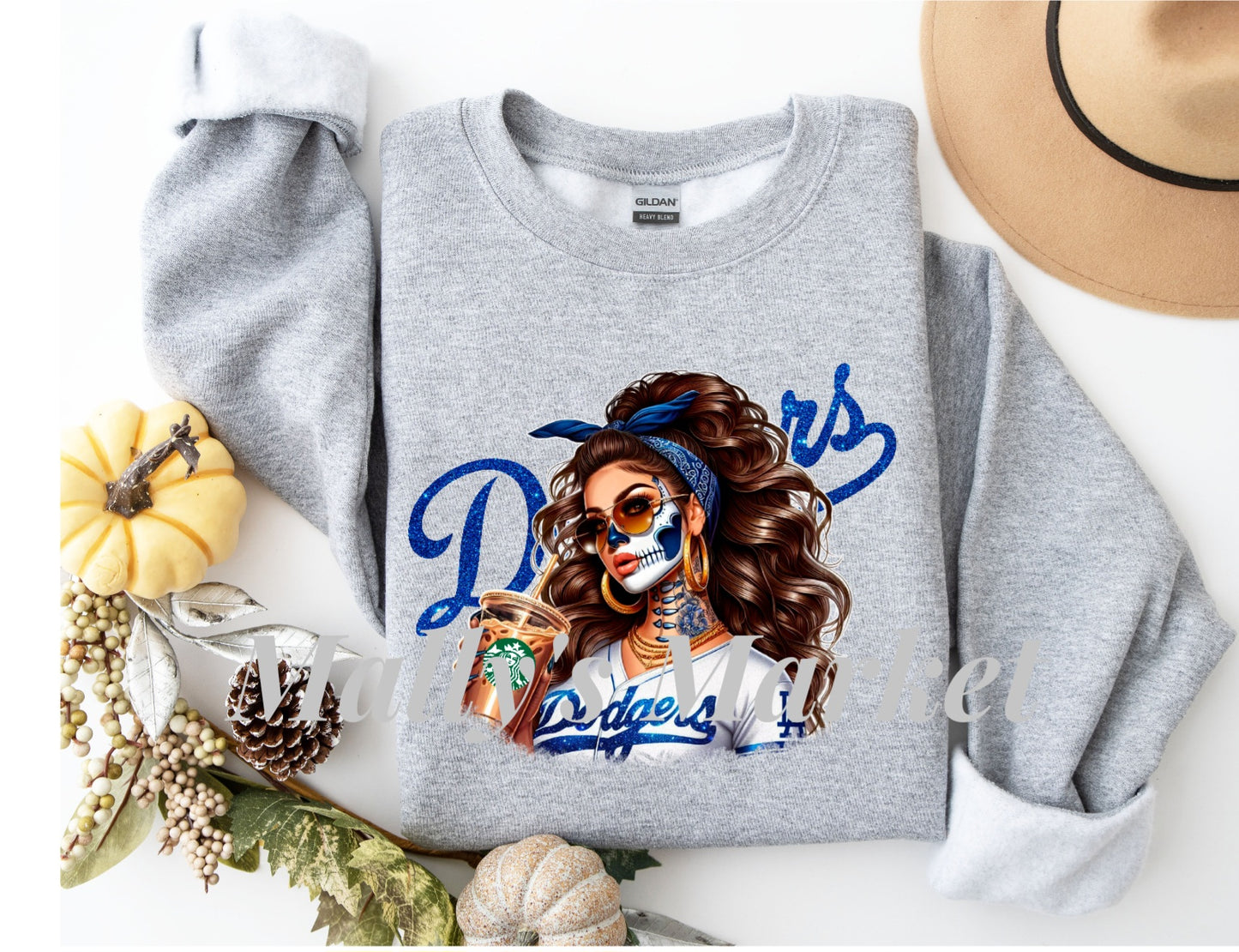 Gray Baseball Crewneck Gildan Sweatshirt