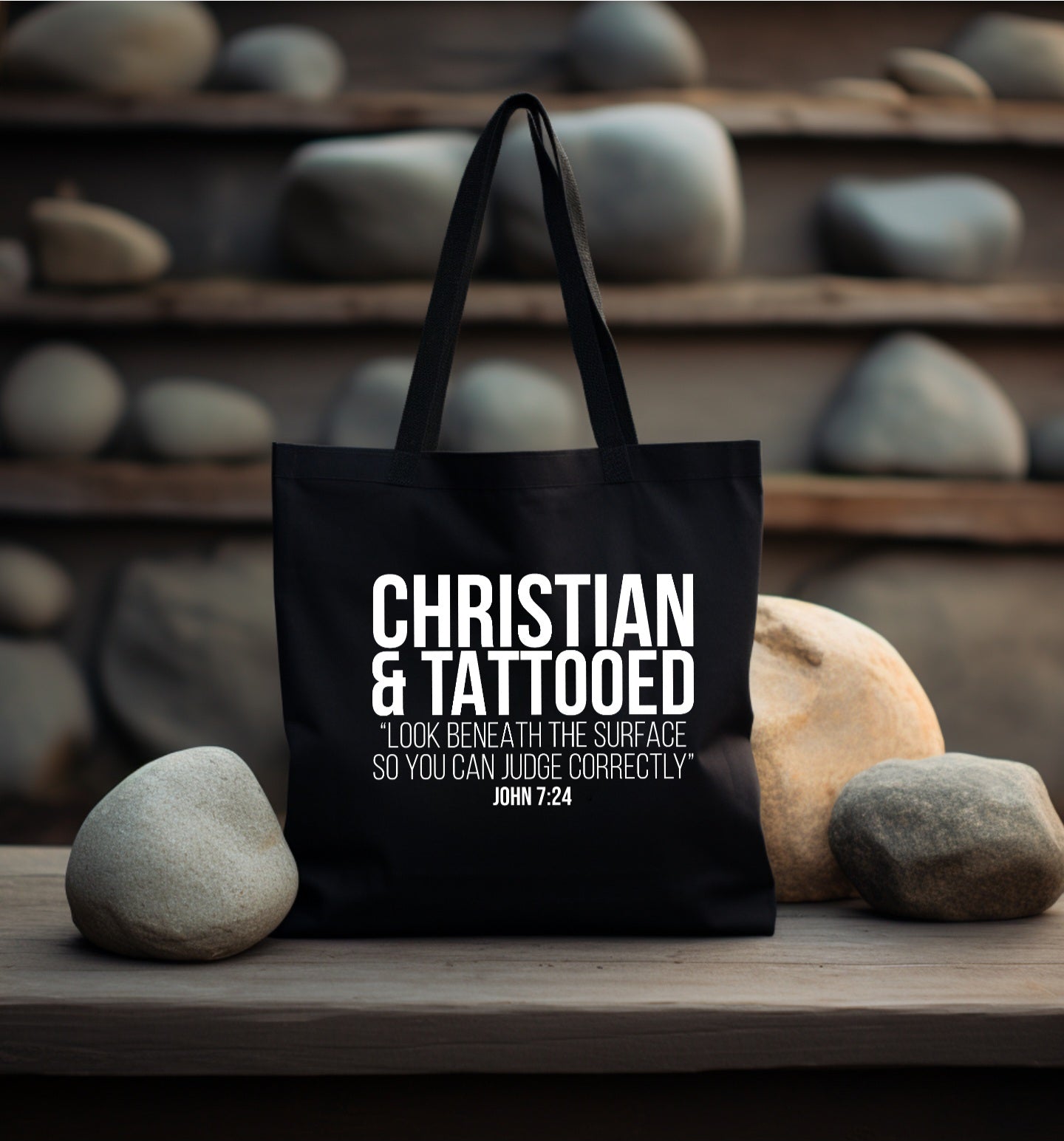 Christian & Tatooed Black Tote