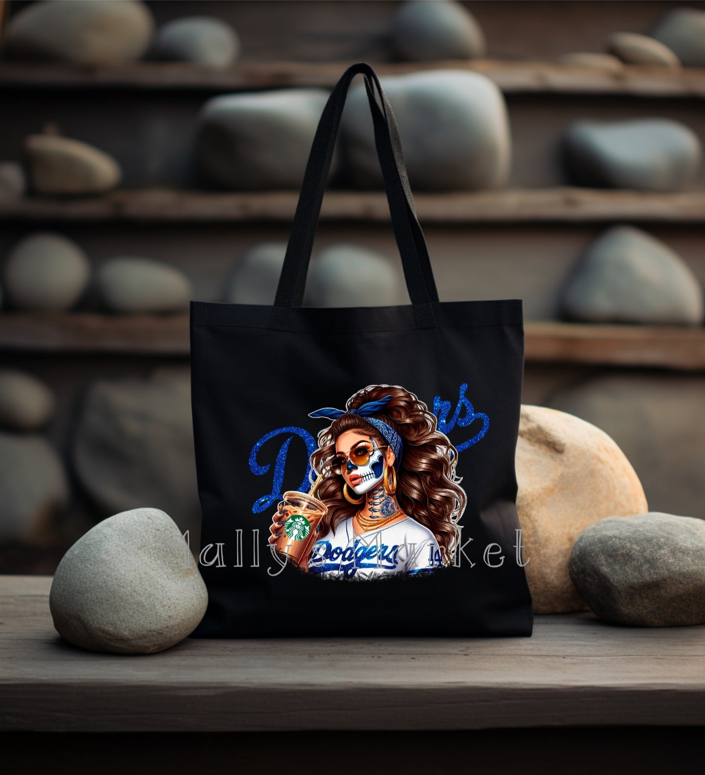 Baseball Skelly Girl Tote