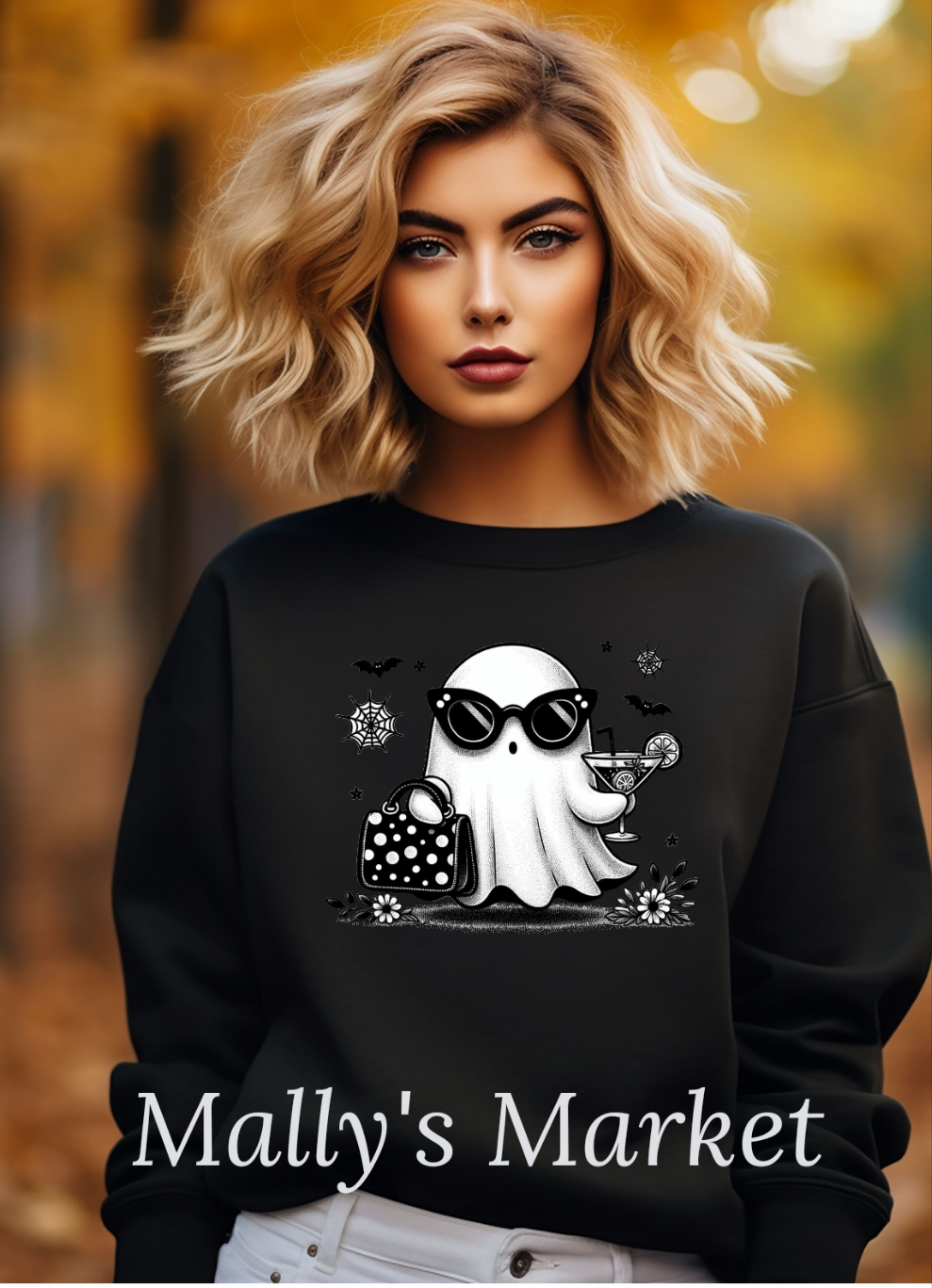Cute Girl Ghost Crewneck Gildan Sweatshirt