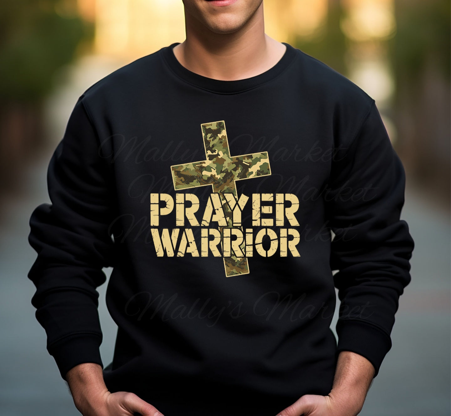 PRAYER WARRIOR Black Crewneck Gildan Sweatshirt