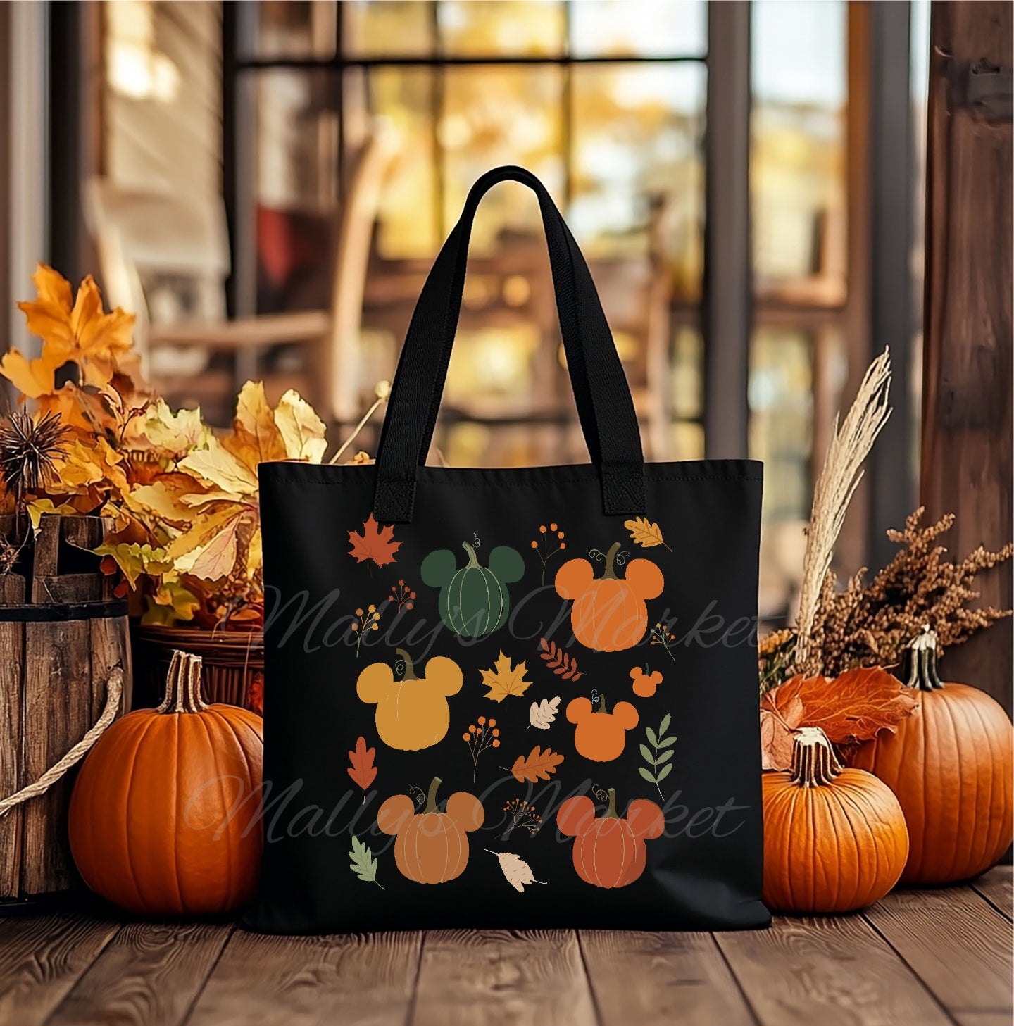 Pumpkins Black Tote Bag