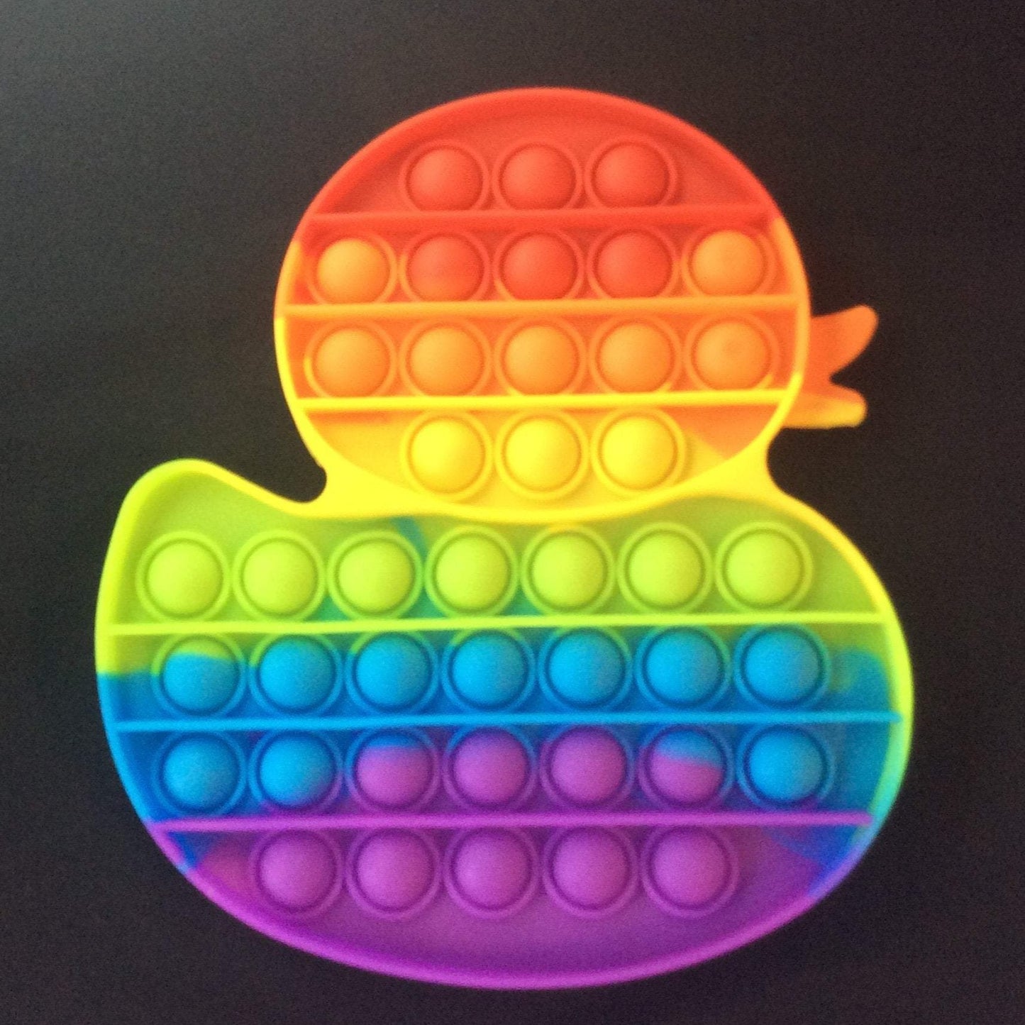 Rainbow Large Duck Bubble Pop It Fidget 6 x 7 inches