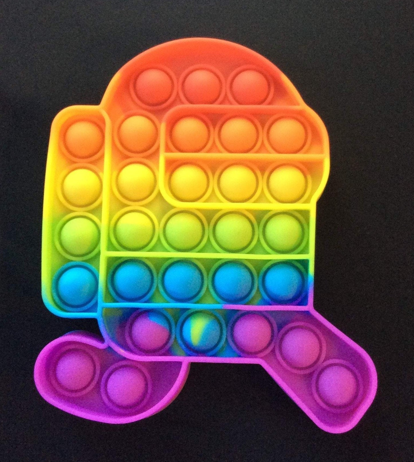 Among Us Running Rainbow Colored Bubble Pop Fidget 6 inches high