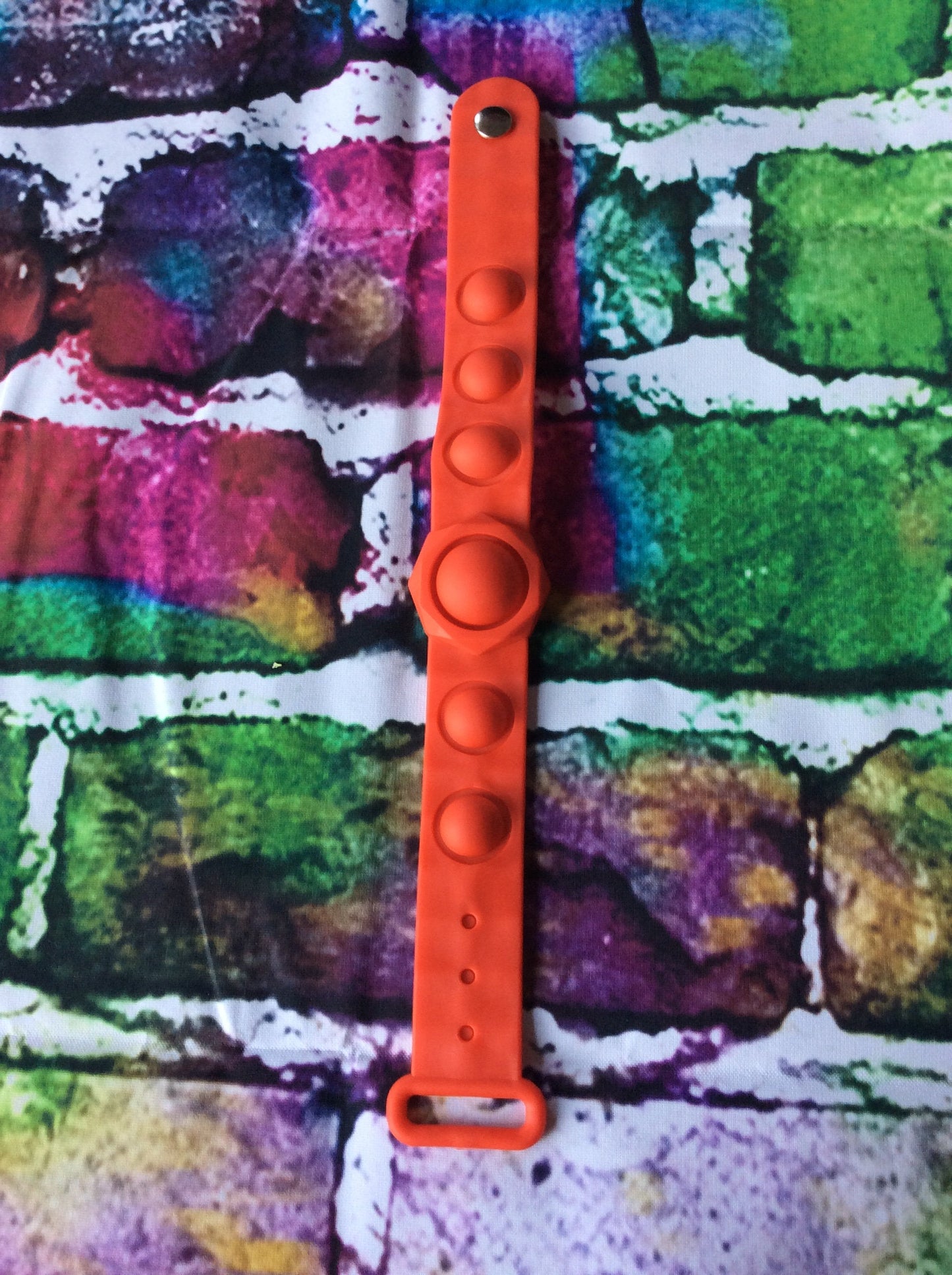 Red Bubble Pop It Fidget Wristband