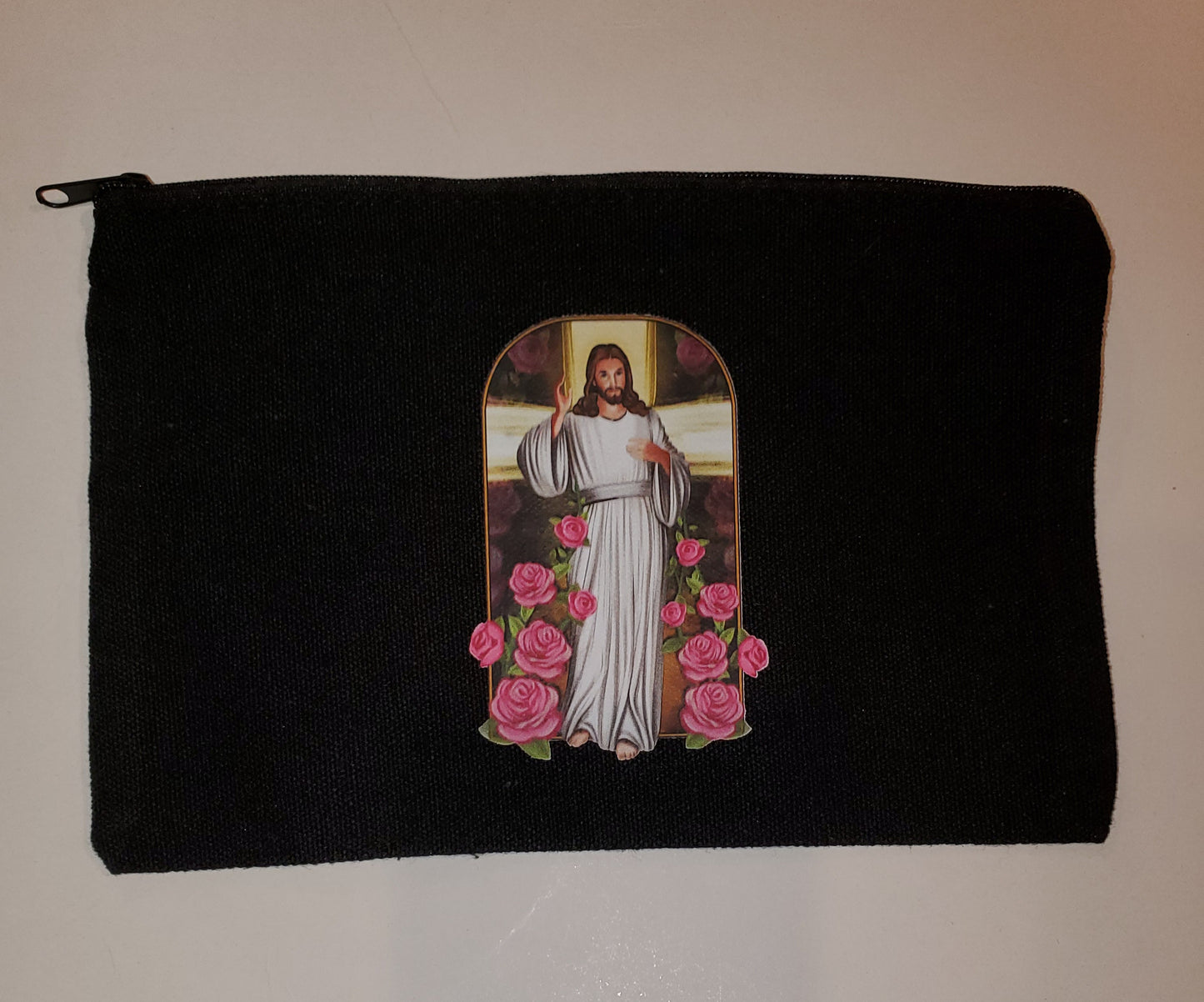 Jesus Black small bag 8.3 x 5 inch zipper bag.