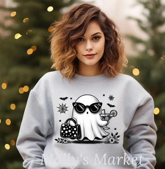 Cute Girl Ghost Crewneck Gildan Sweatshirt