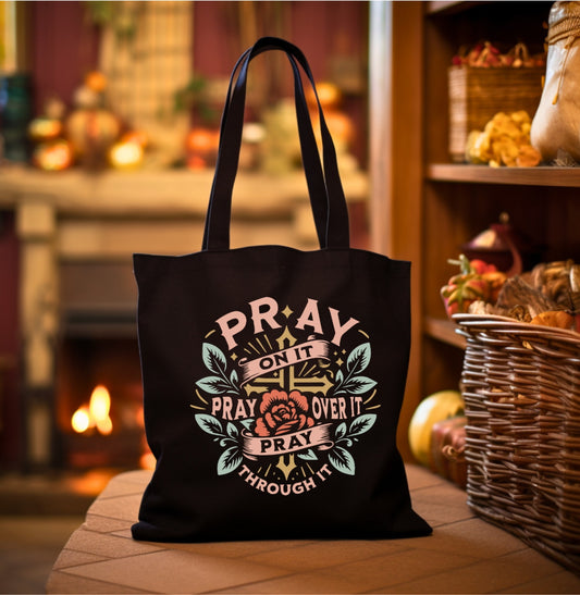 Pray Black Tote Bag