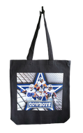Football Blue and Grey, Black Tote