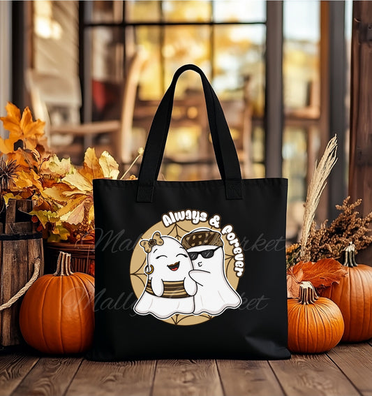 Always & Forever Ghost Black Tote Bag