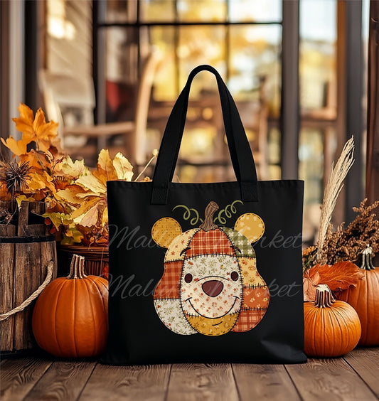 Pumpkin Black Tote Bag