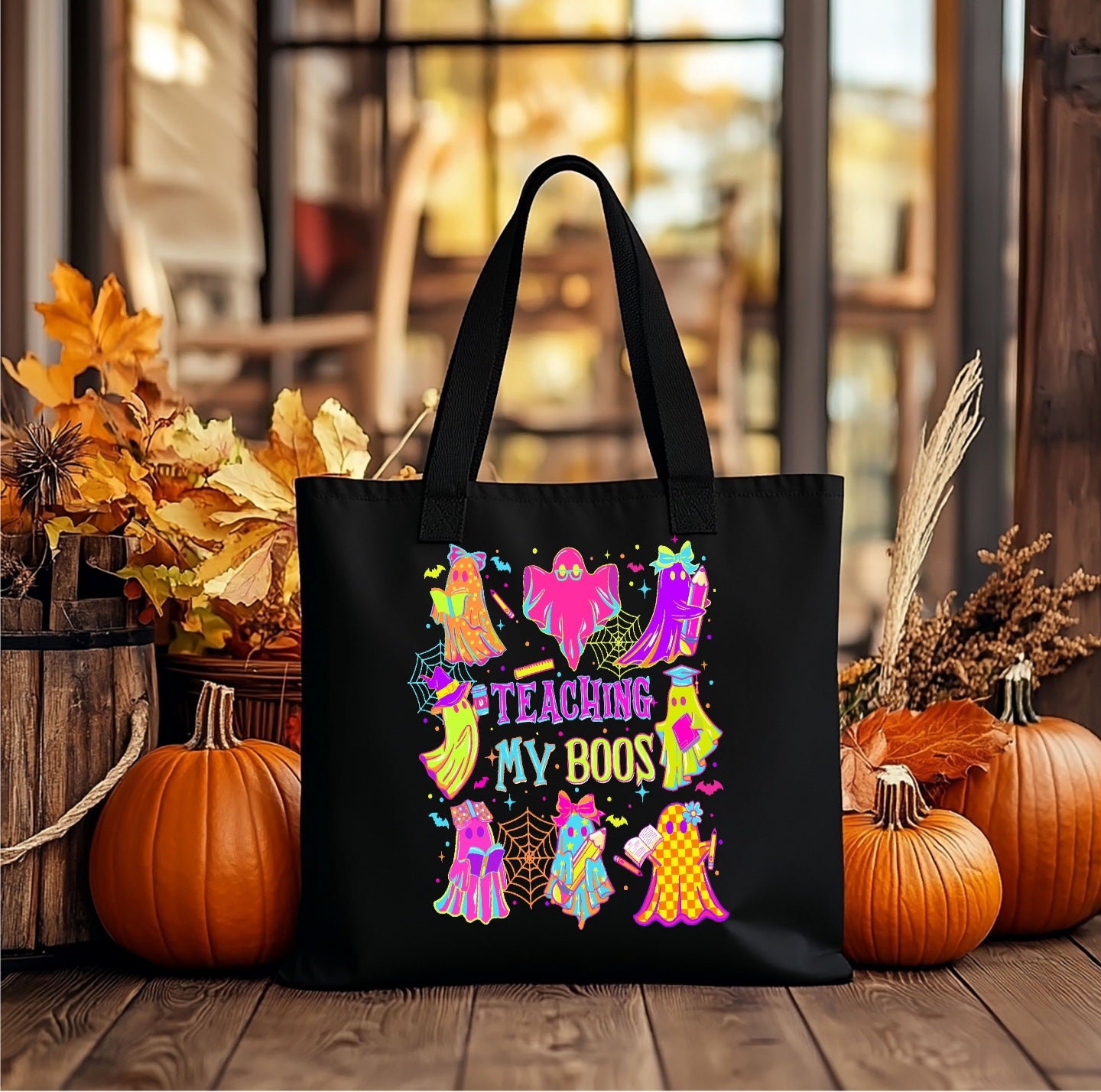 Ghost Teaching My Boos Black Tote Bag