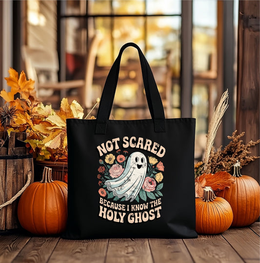 Holy Ghost Not Scared Black Tote Bag