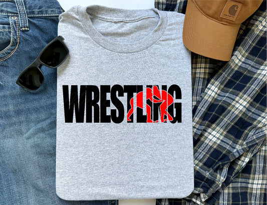 Wrestling Gray Gildan Heavy cotton tshirt