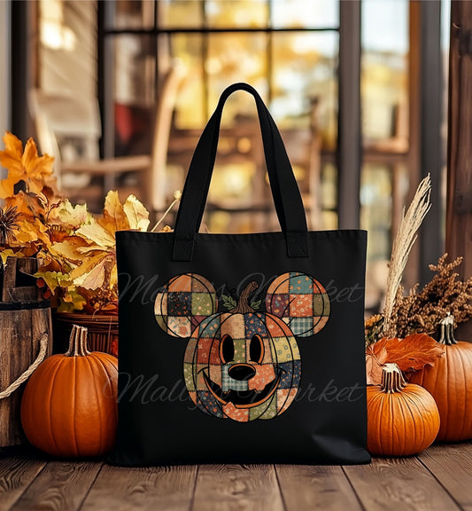 Pumpkin Black Tote Bag