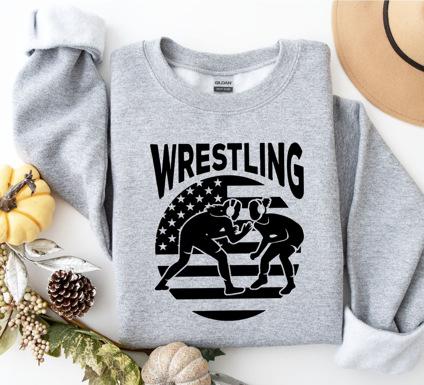 Wrestling Crewneck Gildan Sweatshirt