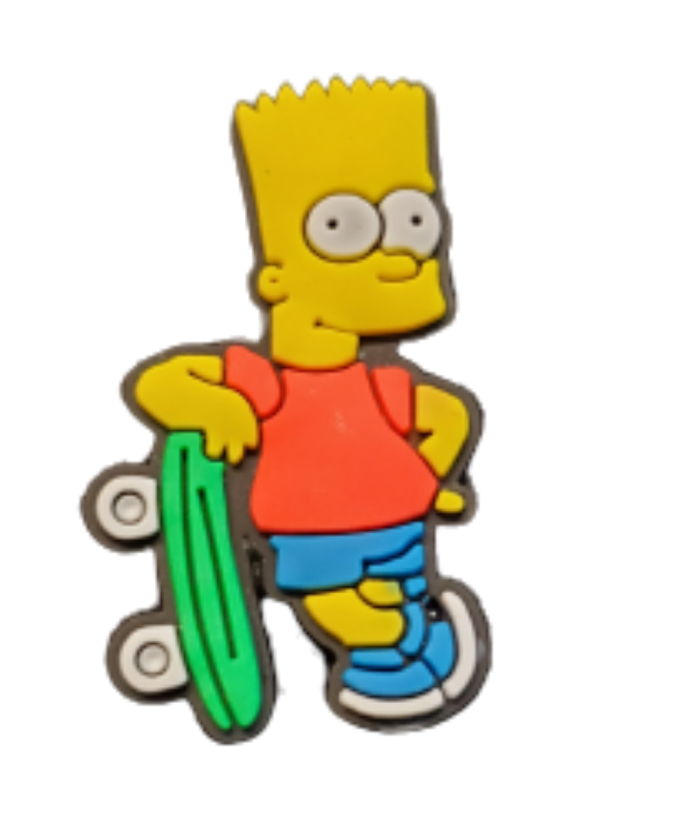 Croc Charm Bart and Skateboard Charm