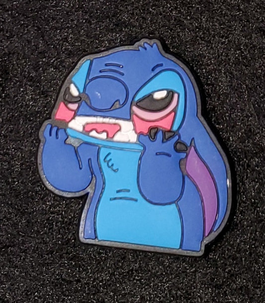 Croc Charm Blue guy angry Charm