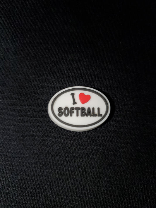 I love Softball Croc Charm