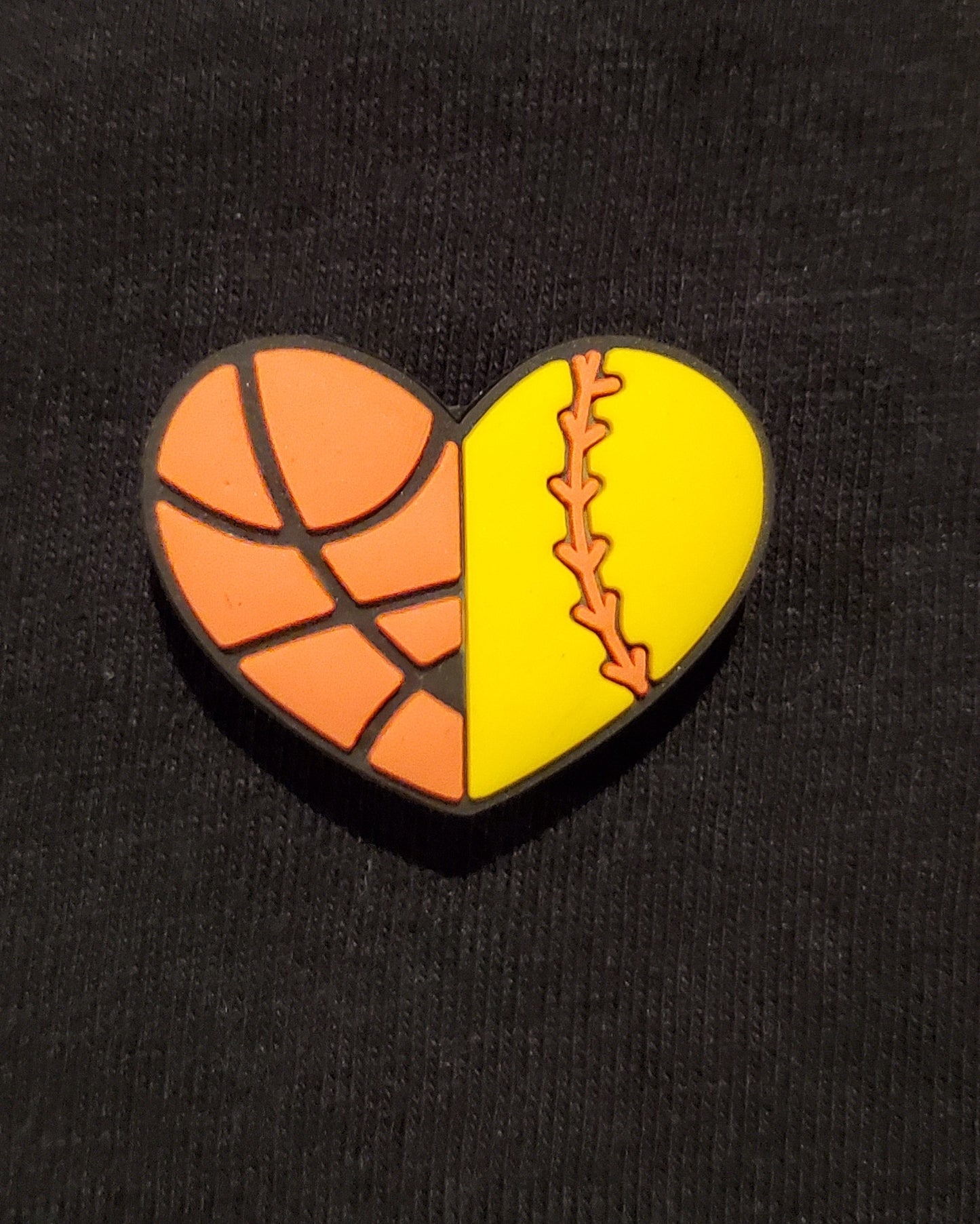 Croc Charm Heart Basketball/Softball Charm