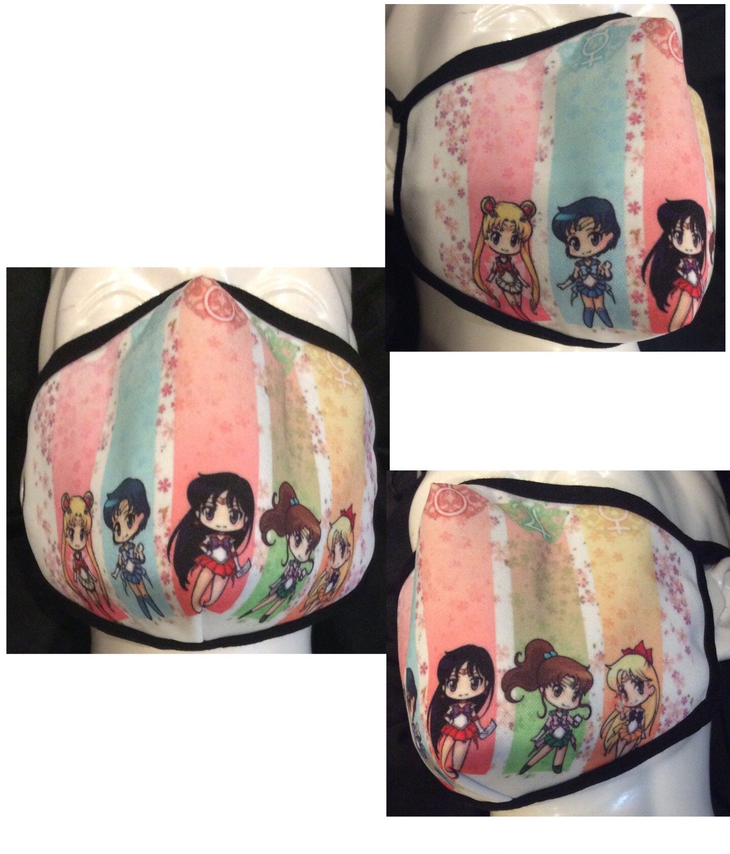 Mask Sailor Moon, Sailor Mars, Sailor Saturn, Sailor Venus, Sailor Jupiter, Sailor Uranus Face Mask