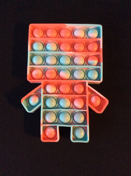 Minecraft Bubble Pop It 6 inches tall x 4 inches wide.