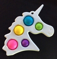 White Unicorn Simple Dimple Fidget Approximately 6 inches wide and 6 inches high