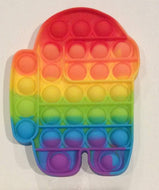 Bubble Pop It Fidget Among Us Rainbow Colored