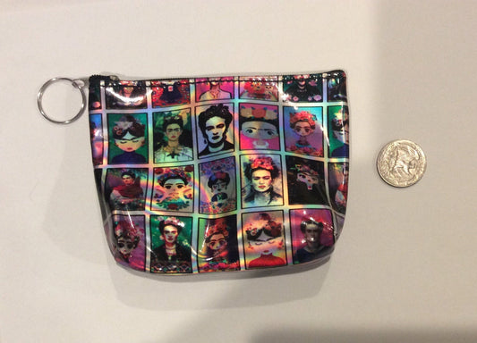 Frida Kahlo Holographic looking coin purse