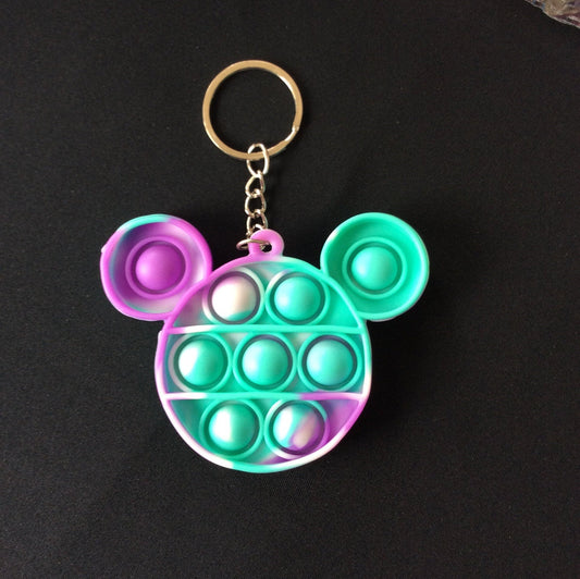 Bubble Pop It Fidget Mouse Shaped Keychain