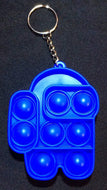 Among Us Shaped Bubble Pop It Fidget Blue Keychain. 3 inches tall.