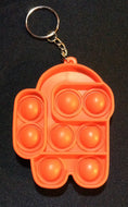 Among Us Shaped Bubble Pop It Fidget Red Keychain 3 inches tall