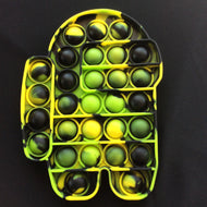 Among Us Camouflage Green, Yellow, Black Bubble Pop Fidget Antistress Toy For Kids And Adults