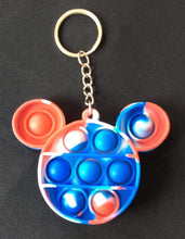 Load image into Gallery viewer, Mouse Shaped Bubble Pop It Fidget Keychain Red, White and Blue

