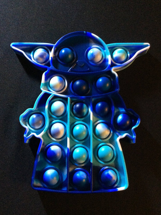 Yoda Shaped Blue Bubble Pop Fidget 6 inches Tall