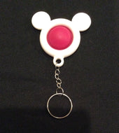 Raspberry colored Simple Dimple Mouse Shaped Keychain