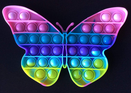 Butterfly Rainbow Bubble Pop It Fidget Approximately 4.5 inches high x 7 inches wide