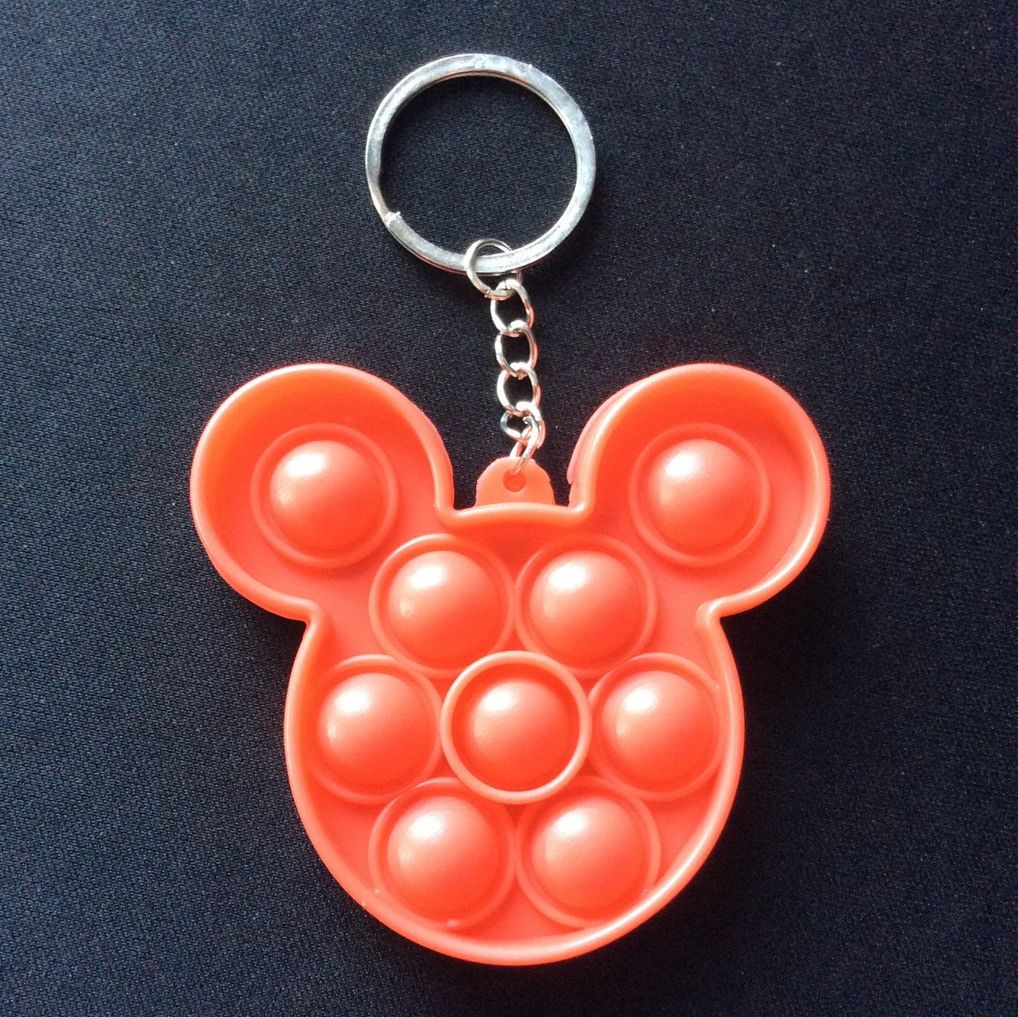 Mouse Shaped Red Bubble Pop It Fidget Keychain